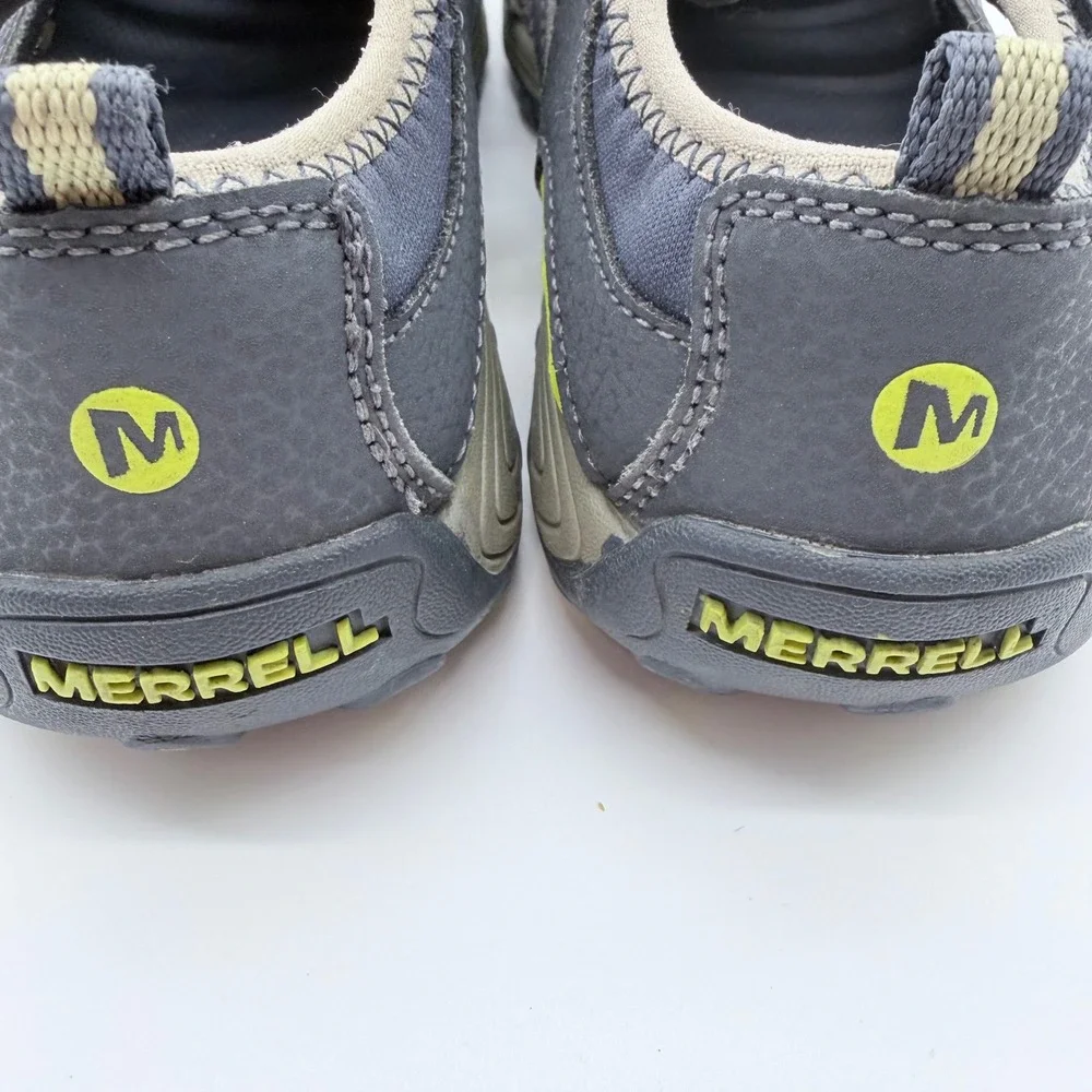 Merrell Hydro Kids Water Sandals Grey Lime Green Size 2M MC54859 Hiking Shoes